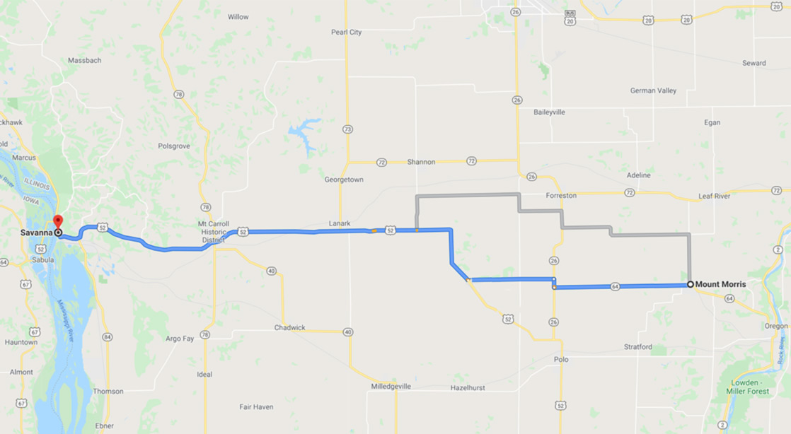 map mt morris savanna roadtrip